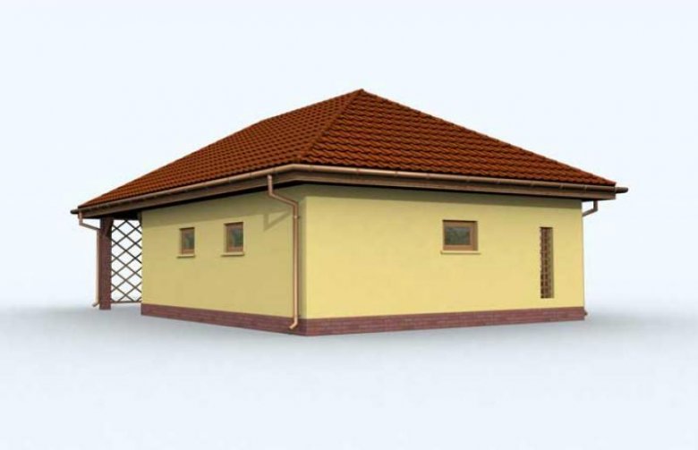 Projekt budynku gospodarczego G119 garaż dwustanowiskowy z wiatą