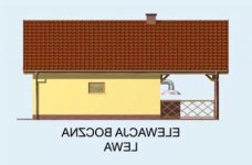 Elewacja projektu G121 garaż jednostanowiskowy z werandą i pomieszczeniem gospodarczym - 3 - wersja lustrzana