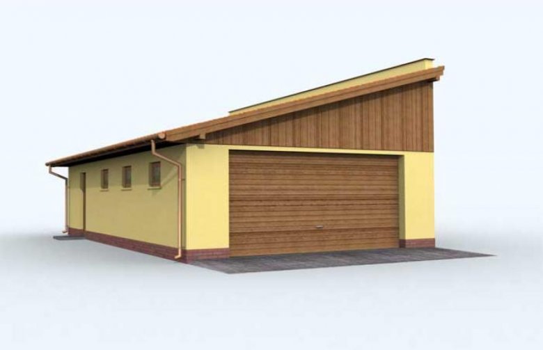 Projekt budynku gospodarczego G125 garaż dwustanowiskowy z pomieszczeniem gospodarczym