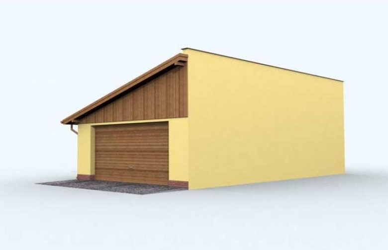 Projekt budynku gospodarczego G128 garaż trzystanowiskowy