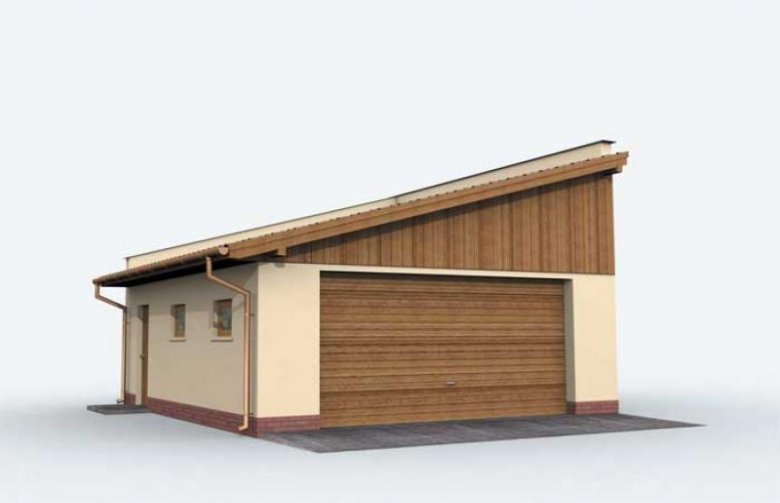 Projekt budynku gospodarczego G129 garaż dwustanowiskowy z pomieszczeniem gospodarczym