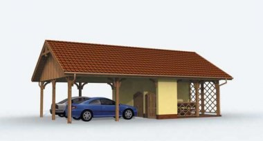 Projekt domu G154 garaż dwustanowiskowy z pomieszczeniem gospodarczym