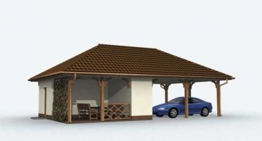 Projekt domu G155 garaż dwustanowiskowy z pomieszczeniem gospodarczym