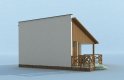 Projekt budynku gospodarczego G184 garaż jednostanowiskowy z wędzarnikiem - wizualizacja 1