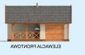 Projekt budynku gospodarczego G264A garaż jednostanowiskowy z pomieszczeniem gospodarczym i werandą - elewacja 1