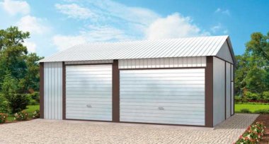 Projekt domu GB11 garaż blaszany dwustanowiskowy