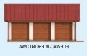 Projekt budynku gospodarczego G305a garaż trzystanowiskowy - elewacja 1