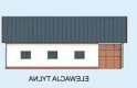 Projekt budynku gospodarczego G323 garaż jednostanowiskowy z wiatą - elewacja 2