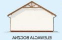 Projekt garażu G206 garaż trzystanowiskowy, szkielet drewniany - elewacja 4