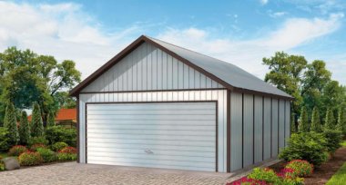 Projekt domu GB65 projekt garażu blaszanego dwustanowiskowego