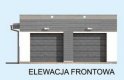 Projekt budynku gospodarczego G1a2 szkielet drewniany, garaż dwustanowiskowy z pomieszczeniem gospodarczym  - elewacja 1