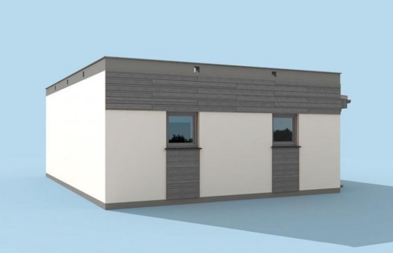 Projekt budynku gospodarczego G1a2 szkielet drewniany, garaż dwustanowiskowy z pomieszczeniem gospodarczym 