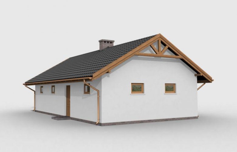 Projekt garażu G1m szkielet drewniany, garaż dwustanowiskowy z pomieszczeniem gospodarczym