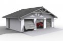 Projekt budynku gospodarczego G5 szkielet drewniany, garaż trzystanowiskowy - wizualizacja 0