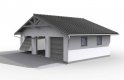 Projekt budynku gospodarczego G5 szkielet drewniany, garaż trzystanowiskowy - wizualizacja 1