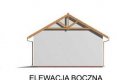 Projekt budynku gospodarczego G38 szkielet drewniany, garaż trzystanowiskowy z pomieszczeniami gospodarczymi - elewacja 4