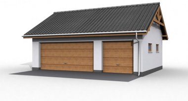 Projekt domu G17 szkielet drewniany, garaż trzystanowiskowy