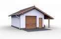 Projekt garażu G21 szkielet drewniany, garaż jednostanowiskowy - wizualizacja 0