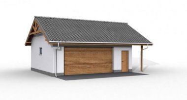 Projekt domu G22 szkielet drewniany, garaż dwustanowiskowy
