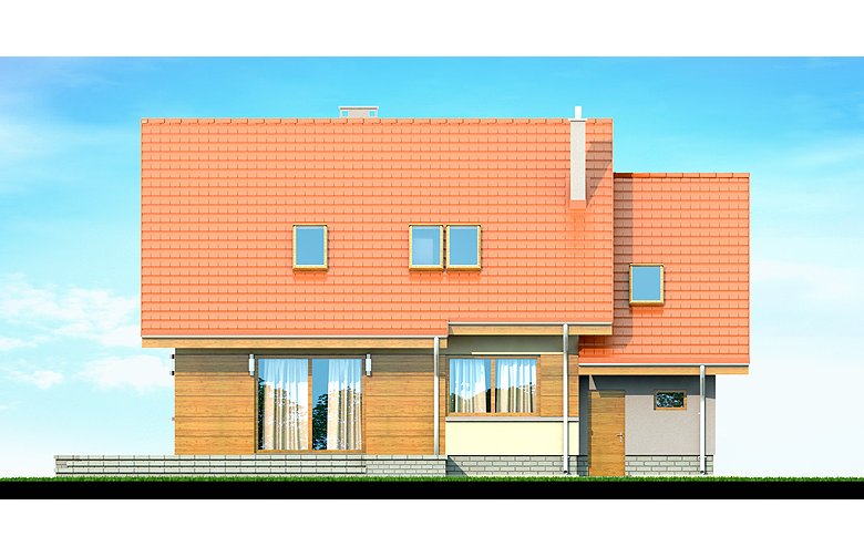 Projekt domu jednorodzinnego LISANDRA  - elewacja 2