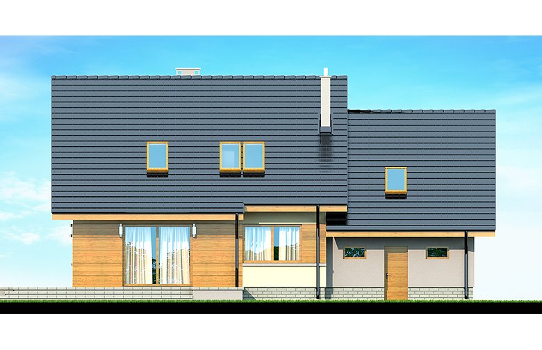 Projekt domu jednorodzinnego LISANDRA 2M - elewacja 2
