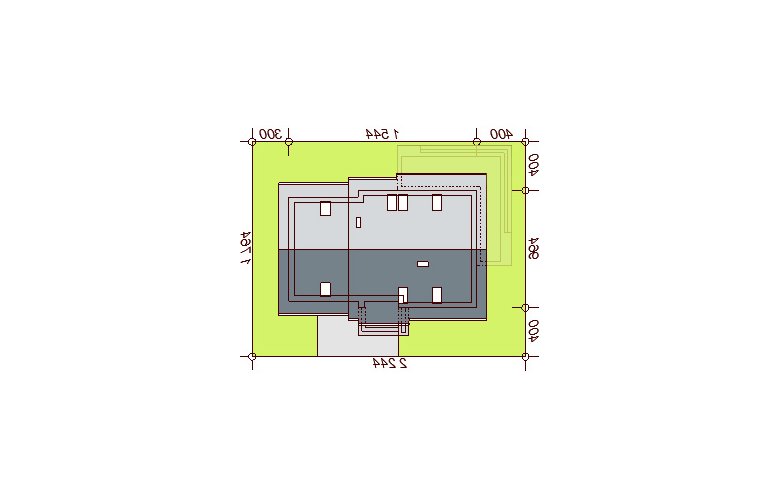 Projekt domu jednorodzinnego LISANDRA 2M - Usytuowanie - wersja lustrzana