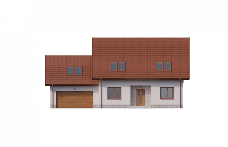 Projekt domu jednorodzinnego Wergiliusz 2 PS - elewacja 1