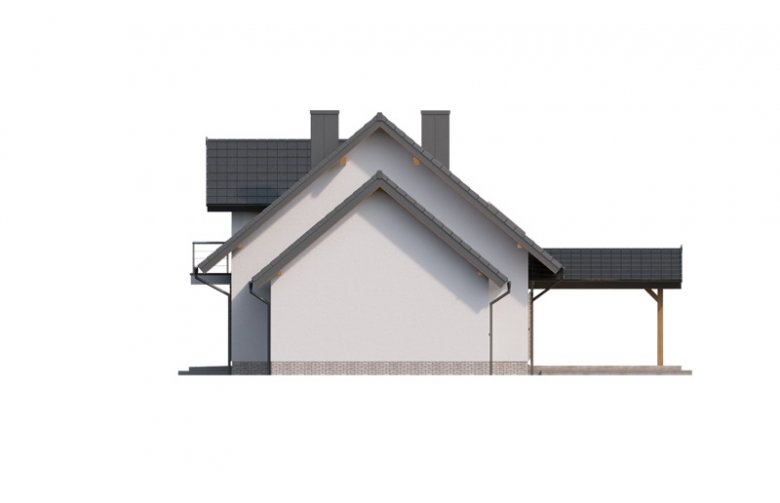 Projekt domu jednorodzinnego Sofokles 2 PS - elewacja 4