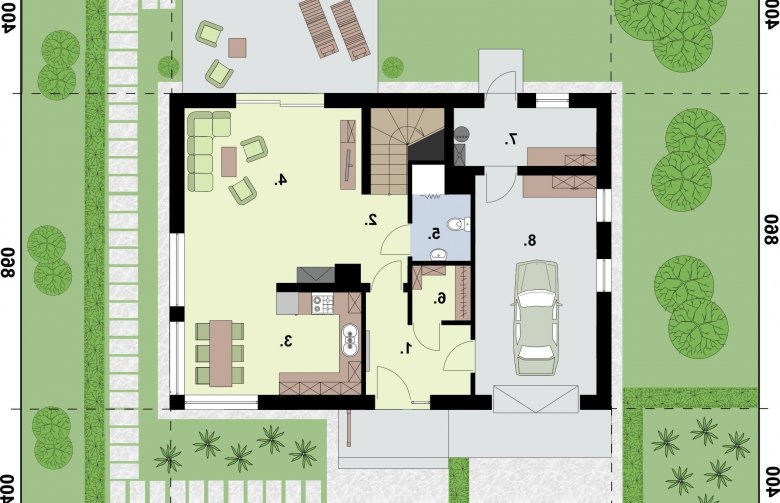 Projekt domu jednorodzinnego RIO 2 - rzut parteru