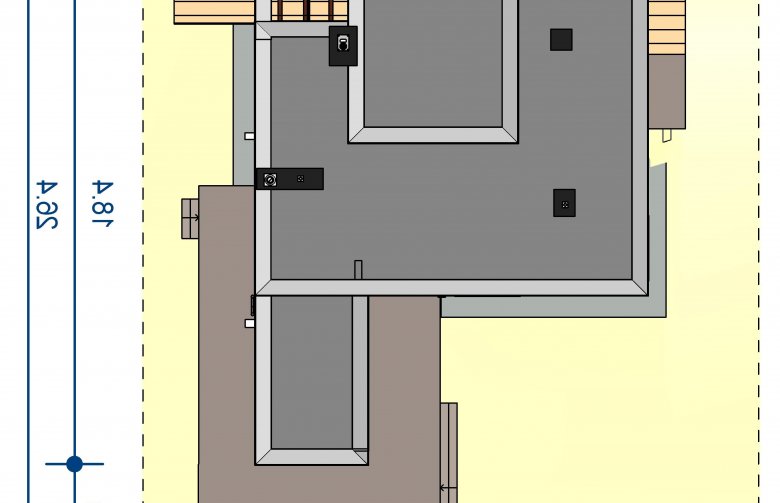 Projekt domu z poddaszem Domidea 4N - Usytuowanie - wersja lustrzana