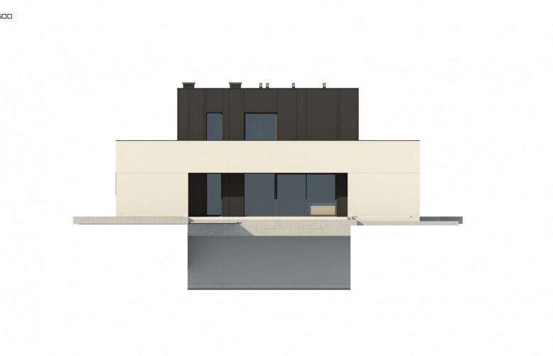 Projekt domu piętrowego Zx143 - elewacja 3