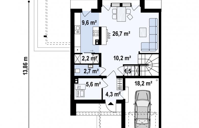 Projekt domu bliźniaczego Zb14 (cena za jeden segment) - 