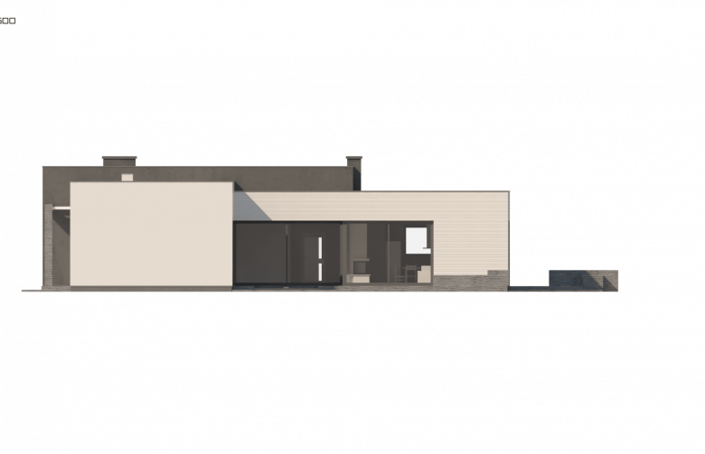 Projekt domu parterowego Zx99 - elewacja 1