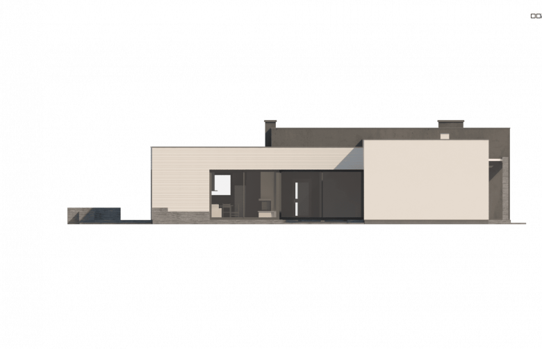 Projekt domu parterowego Zx99 - elewacja 1