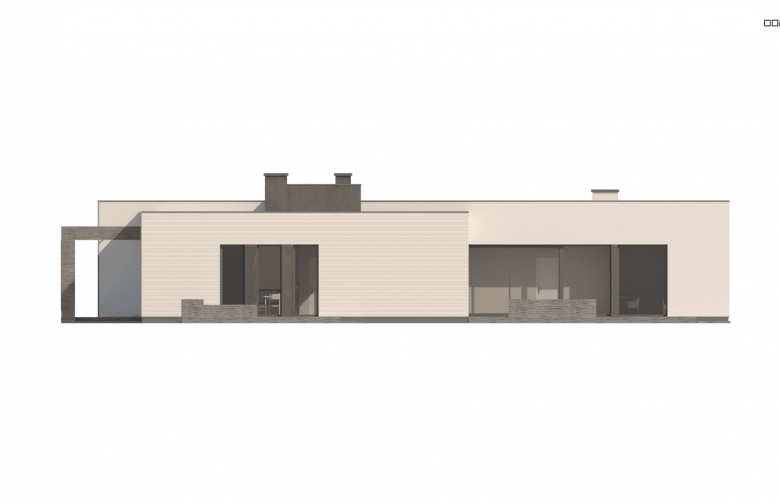 Projekt domu parterowego Zx99 - elewacja 4