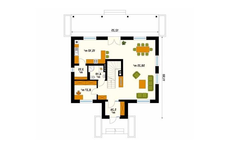 Projekt domu jednorodzinnego Celio 2 - rzut parteru