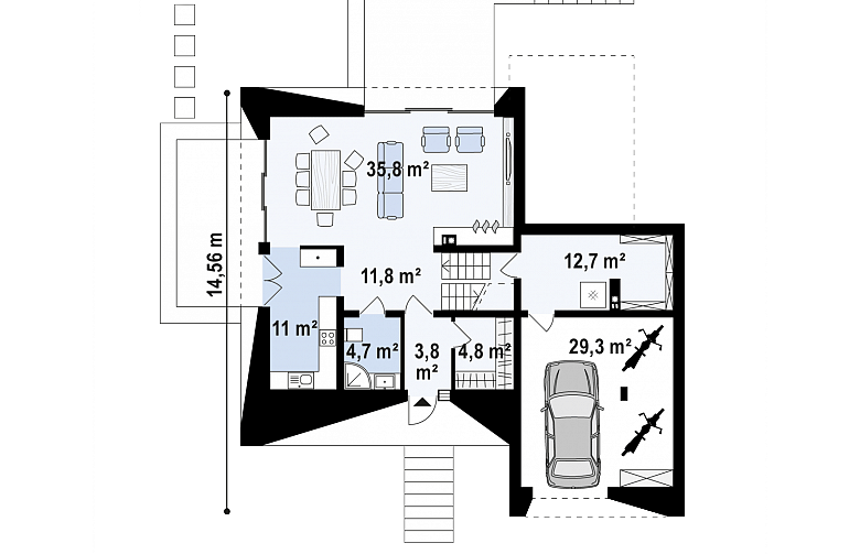 Projekt domu jednorodzinnego Zx145 - 