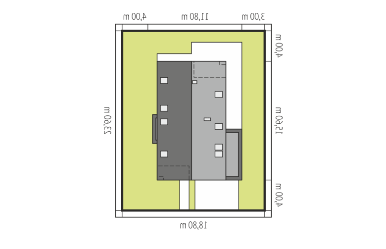 Projekt domu energooszczędnego Riko III G2 - Usytuowanie - wersja lustrzana