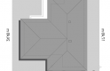 Projekt domu jednorodzinnego Parterowy (692) - usytuowanie - wersja lustrzana