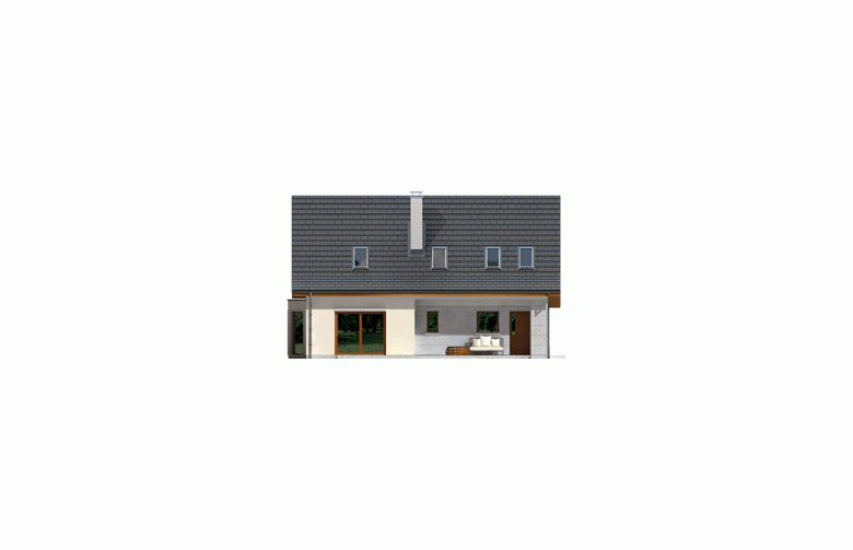 Projekt domu wolnostojącego Demi G1 (wersja A) - elewacja 3