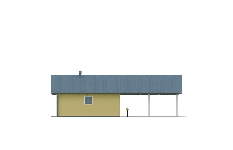 Projekt domu energooszczędnego G30 - Budynek garażowy z wiatą - elewacja 2