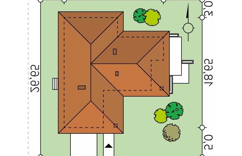 Projekt domu jednorodzinnego Aksamit 5 - Usytuowanie - wersja lustrzana