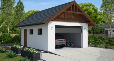 Projekt domu G339 A budynek gospodarczo-garażowy