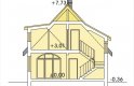 Projekt domu jednorodzinnego POZIOMKA b (z pojedynczym garażem) - przekrój 1