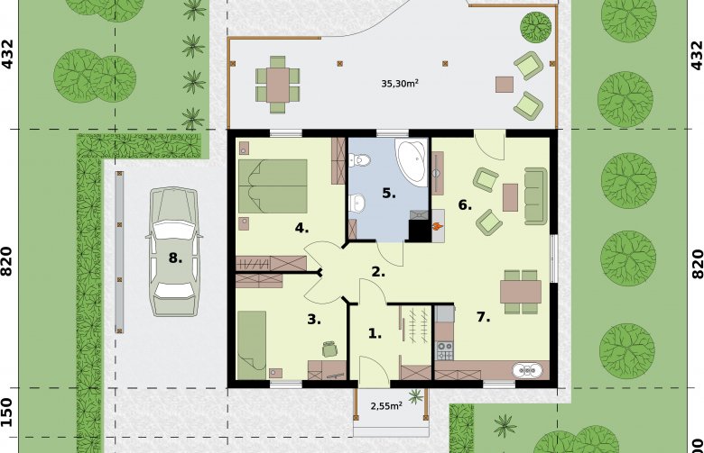 Projekt domu jednorodzinnego BARBADOS 2 C dom mieszkalny, całoroczny - 
