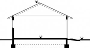 Przekrój projektu G32 - Budynek garażowy w wersji lustrzanej