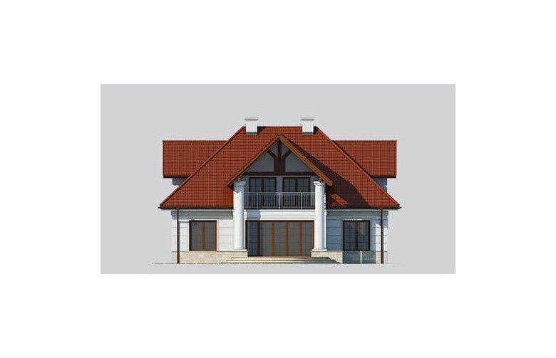 Projekt domu piętrowego LK&795 - elewacja 4