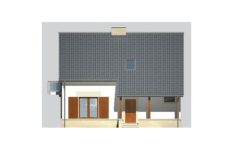 Projekt domu wolnostojącego LK&762 - elewacja 1