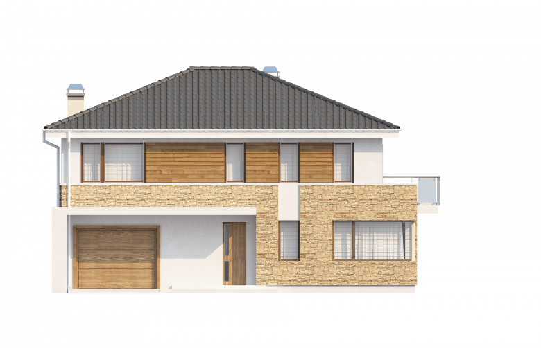 Projekt domu piętrowego Zx29 - elewacja 2