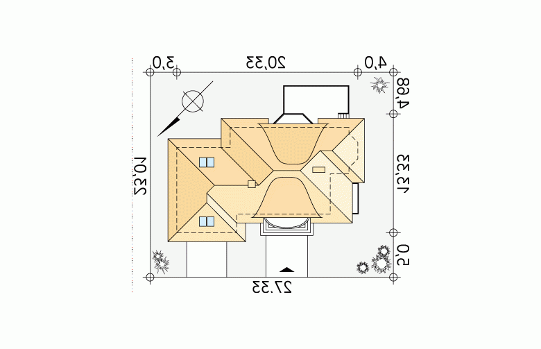 Projekt domu tradycyjnego Aria 3 - Usytuowanie - wersja lustrzana